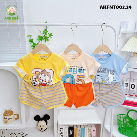  Set 5 bộ ngắn tay AKFNT002.24 5 màu Size 160 