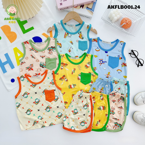  Set 5 bộ ba lỗ AKFLB001.24 5 màu Size 80 