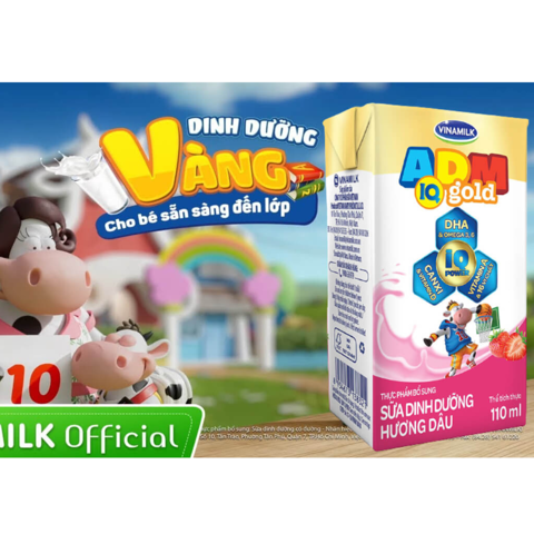  Hộp sữa dinh dưỡng hương dâu Vinamilk ADM Gold 110ml 