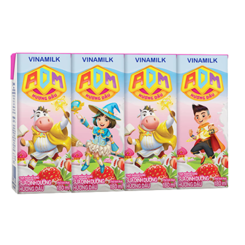  Sữa dinh dưỡng hương dâu Vinamilk ADM 180ml 
