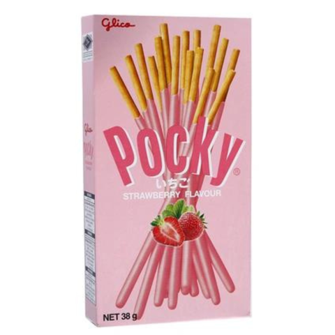  Bánh que Glico Pocky phủ kem hương dâu hộp 38g 