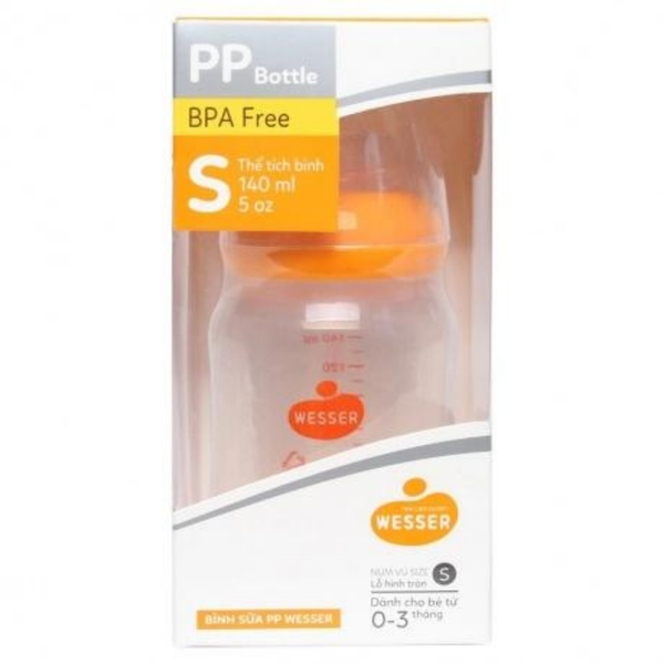  Bình sữa Wesser nhựa PP BPA Free cổ hẹp 140ml 
