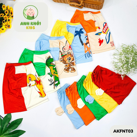  Set 5 bộ ngắn tay AKFNT03 5 màu Size 150 