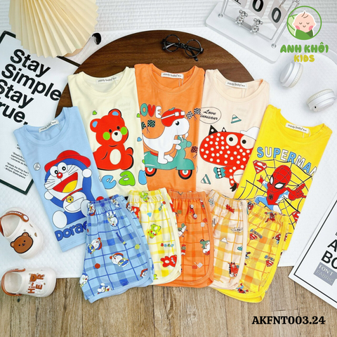  Set 5 bộ ngắn tay AKFNT003.24 5 màu Size 130 