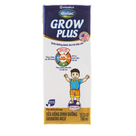  Sữa uống dinh dưỡng Dielac Grow Plus hộp 180ml (cho trẻ nhẹ cân) 