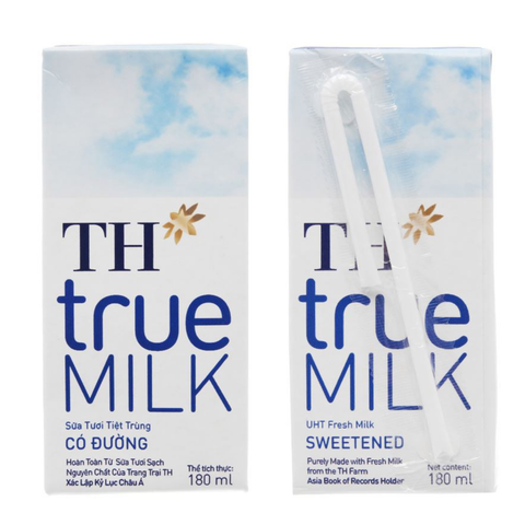  Sữa tươi tiệt trùng có đường TH true MILK 180ml 