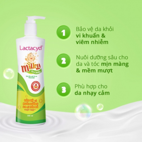  Sữa tắm gội Lactacyd Milky 500ml 