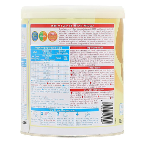  Sữa Bột Meiji Infant Formula Lon Cho Trẻ 0-12 Tháng Tuổi 800g 
