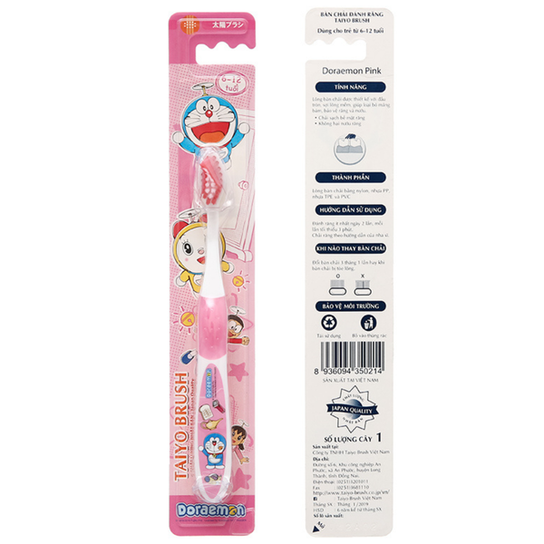  Bàn chải cho bé Taiyo Doraemon lông mềm (6 - 12 tuổi) 