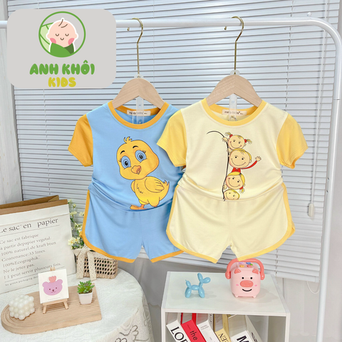  Set 5 bộ ngắn tay 5 màu Size 110 cho bé trai/bé gái AKFNT05 
