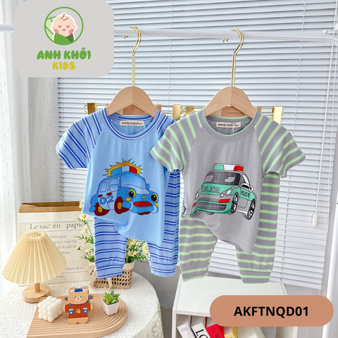  Set 5 bộ quần dài ngắn tay 5 màu Size 80 cho bé trai/bé gái AKFTNQD01 