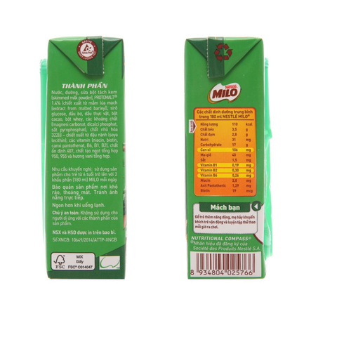  Sữa Milo Active Go 180ml 