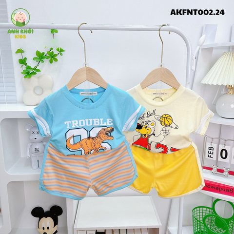  Set 5 bộ ngắn tay AKFNT002.24 5 màu Size 160 