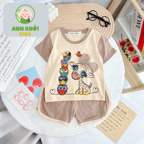  Set 5 bộ quần áo AKFNT06 ngắn tay Size 150 vải thun lạnh co giãn tốt cho bé trai/ bé gái 