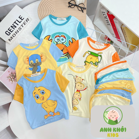  Set 5 bộ ngắn tay 5 màu Size 110 cho bé trai/bé gái AKFNT05 