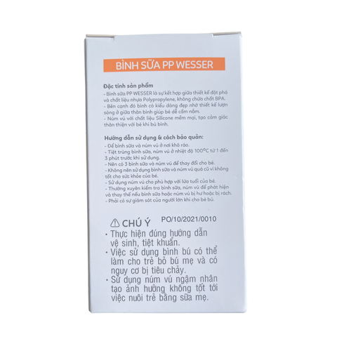  Bình sữa Wesser nhựa PP BPA Free cổ hẹp 60ml 