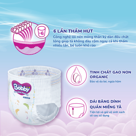  Tã quần Bobby size XL, 66 miếng + 6 miếng 