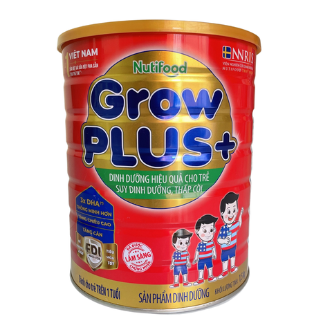  Sữa bột NutiFood Grow Plus+ đỏ cho trẻ suy dinh dưỡng, thấp còi  (Trên 1 tuổi) 