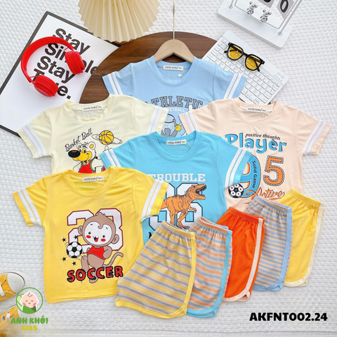  Set 5 bộ ngắn tay AKFNT002.24 5 màu Size 160 