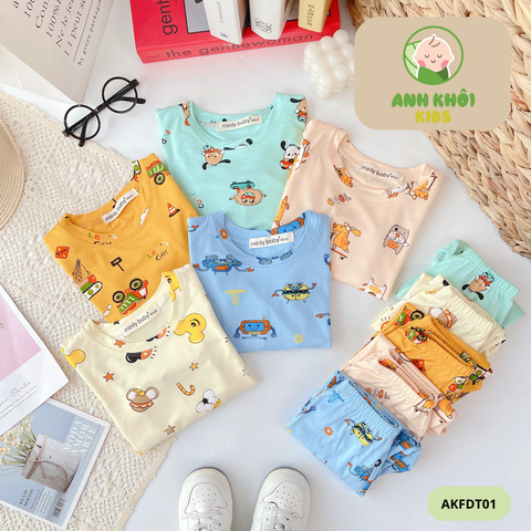  Set 5 bộ dài tay 5 màu Size 150 cho bé trai/bé gái AKFDT01 