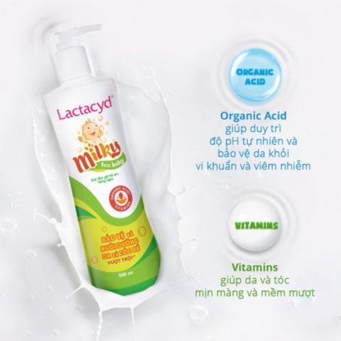  Sữa tắm gội Lactacyd Milky 500ml 