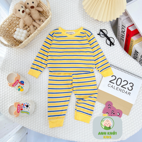  Set 5 bộ dài tay 5 màu Size 130 cho bé trai/bé gái AKFDT03 