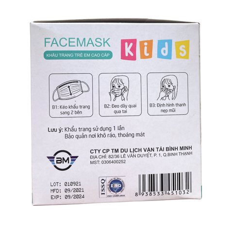  Khẩu trang Trẻ Em Cao Cấp Facemask Kids 50 cái 