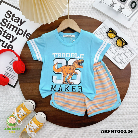  Set 5 bộ ngắn tay AKFNT002.24 5 màu Size 150 