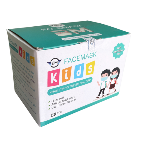  Khẩu trang Trẻ Em Cao Cấp Facemask Kids 50 cái 