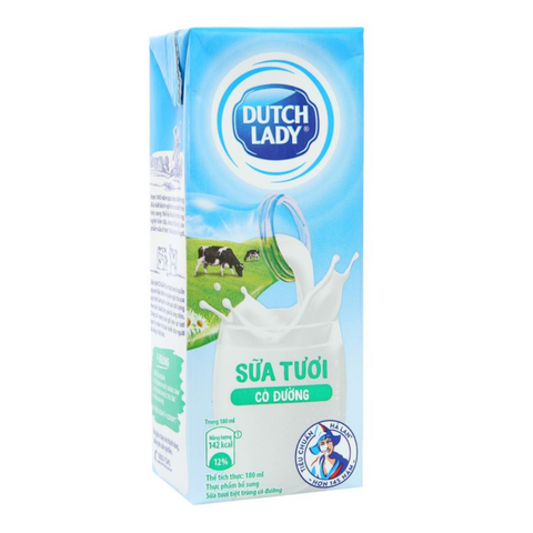  Sữa tươi tiệt trùng Cô Gái Hà Lan có đường (Dutch Lady) 180ml 