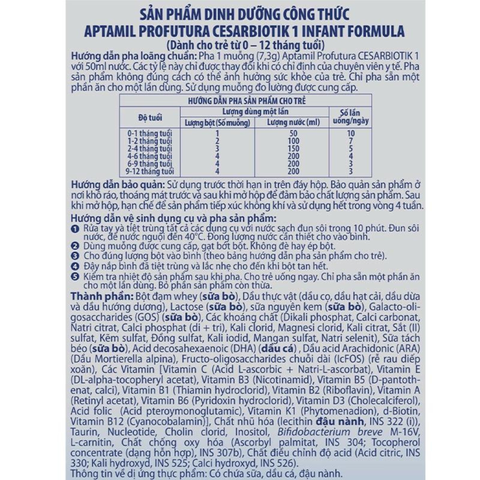  Sữa bột Aptamil Profutura Cesarbiotik số 1 800g (0 – 12 tháng) 