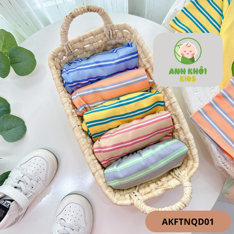  Set 5 bộ quần dài ngắn tay 5 màu Size 100 cho bé trai/bé gái AKFTNQD01 