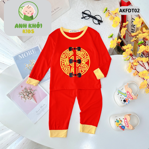  Set 4 bộ quần áo dài tay Size 110 bé trai/bé gái ngày tết - AKFDT02 