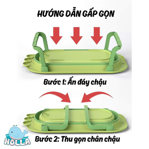  Thau tắm gấp gọn tai gấu kèm phao Sasa 