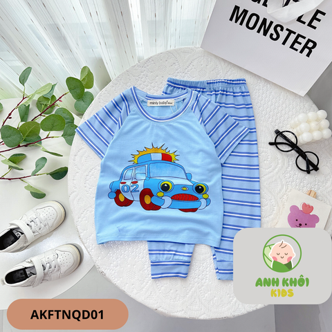  Set 5 bộ quần dài ngắn tay 5 màu Size 100 cho bé trai/bé gái AKFTNQD01 