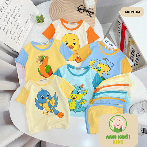  Set 5 bộ ngắn tay 5 màu Size 170 cho bé trai/bé gái AKFNT04 