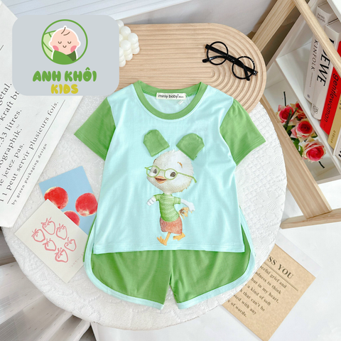  Set 5 bộ quần áo AKFNT06 ngắn tay Size 150 vải thun lạnh co giãn tốt cho bé trai/ bé gái 