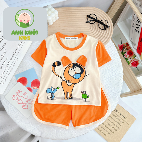  Set 5 bộ quần áo AKFNT06 ngắn tay Size 150 vải thun lạnh co giãn tốt cho bé trai/ bé gái 