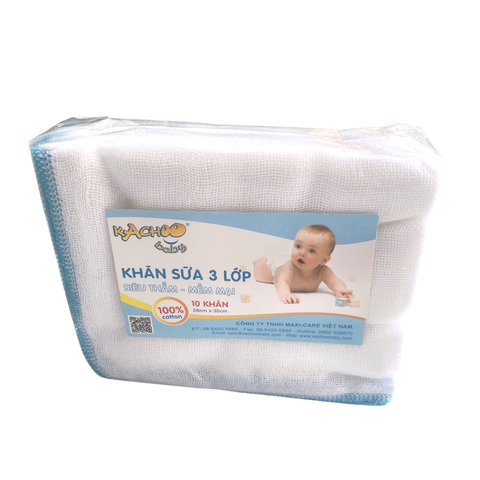  Khăn sữa 3 lớp cao cấp cho bé sơ sinh Kachoo Baby 