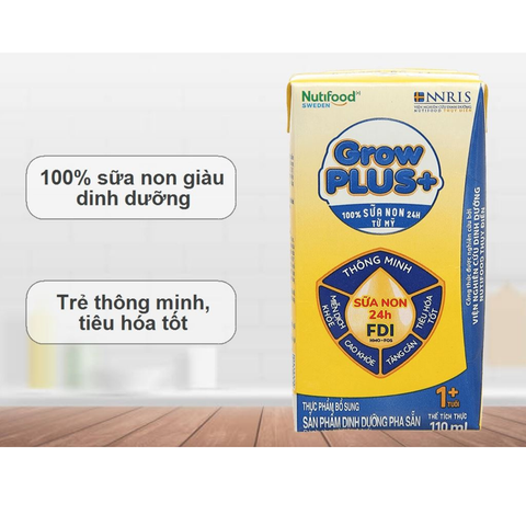  Sữa Nutifood GrowPLUS+ Sữa Non 110ml (lốc 4 hộp) 