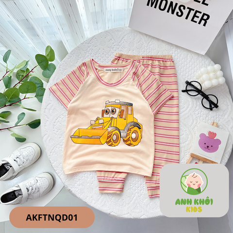  Set 5 bộ quần dài ngắn tay 5 màu Size 80 cho bé trai/bé gái AKFTNQD01 