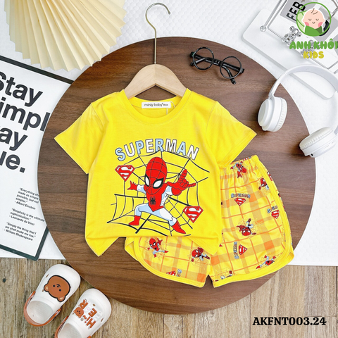  Set 5 bộ ngắn tay AKFNT003.24 5 màu Size 120 