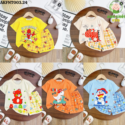  Set 5 bộ ngắn tay AKFNT003.24 5 màu Size 130 