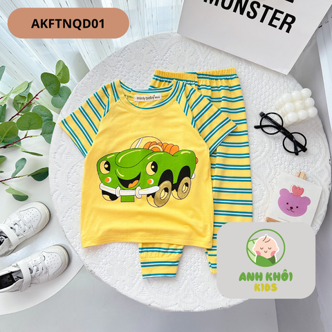  Set 5 bộ quần dài ngắn tay 5 màu Size 130 cho bé trai/bé gái AKFTNQD01 
