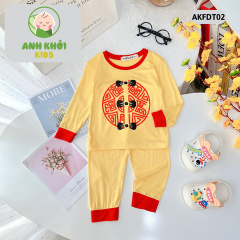  Set 4 bộ quần áo dài tay Size 110 bé trai/bé gái ngày tết - AKFDT02 
