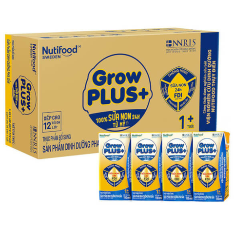  Sữa Nutifood GrowPLUS+ Sữa Non 110ml (lốc 4 hộp) 