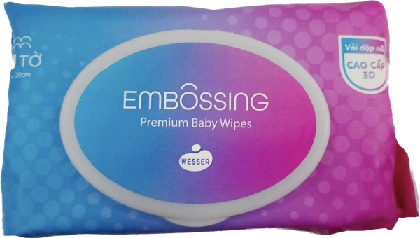  Khăn ướt cao cấp Wesser 80 tờ - Màu xanh hồng 