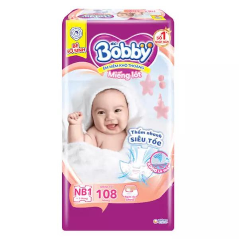  Miếng lót sơ sinh Bobby NB1-108 (< 1 tháng) 