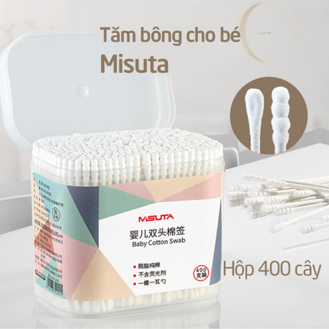  Tăm bông Misuta 2 đầu hộp 400 cái 