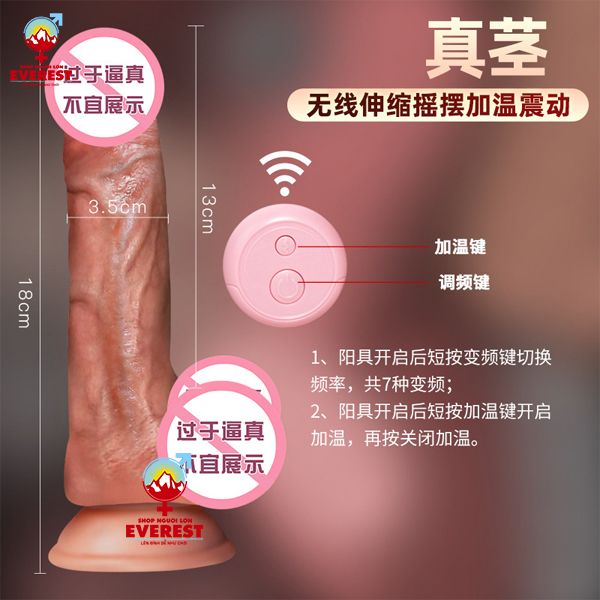  Dương vật giả hít tường điều khiển từ xa bằng remote không dây 